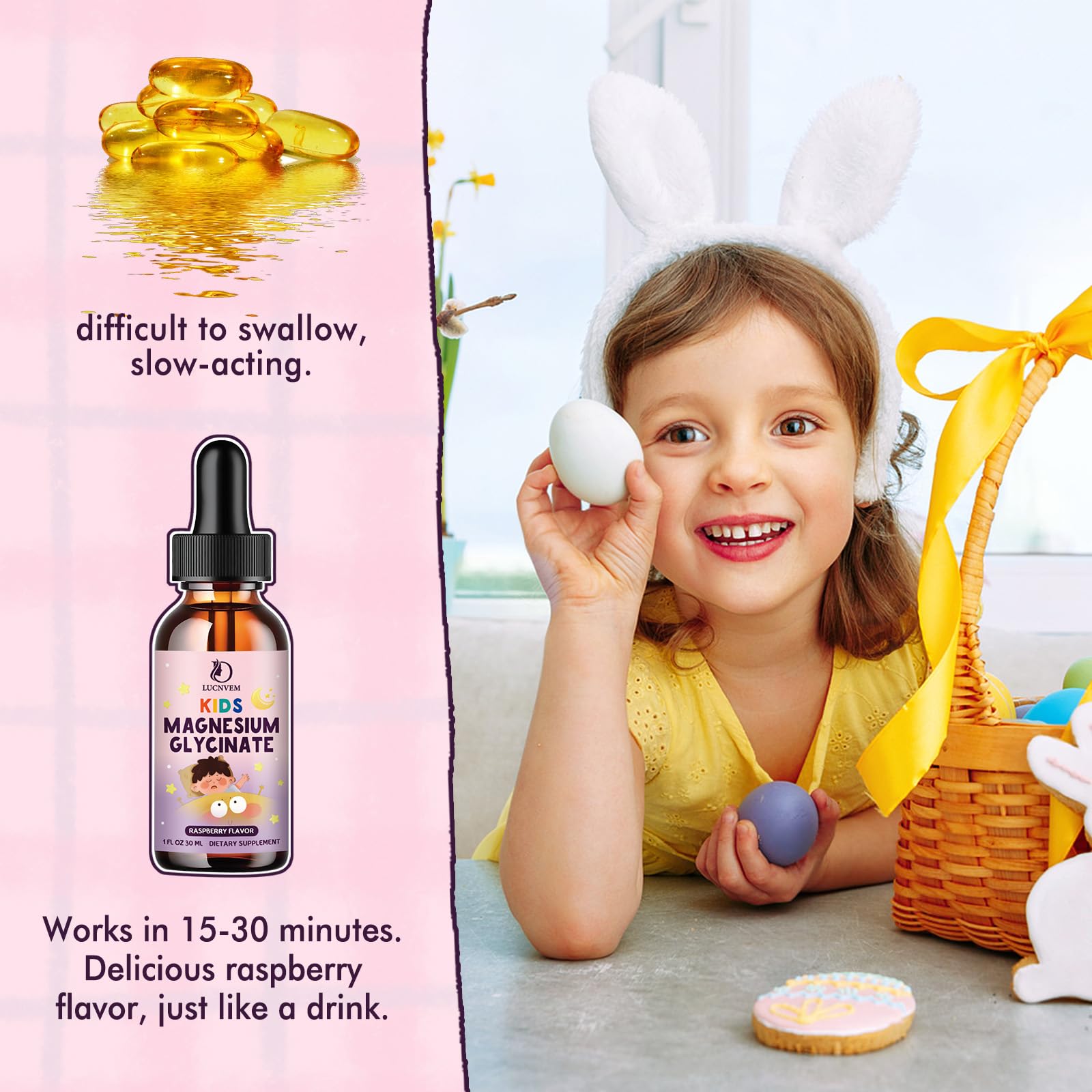 Graphic of vitamin D3, K2, and B6 supporting growth and immune health