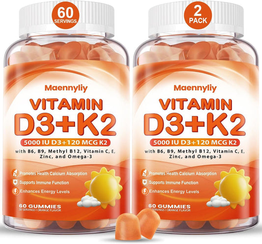 Product image: Vitamin D3 5000 IU and K2 MK-7 120 mcg with omega-3 gummies