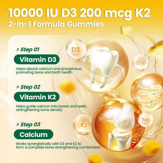 Close-up of Vitamin D3 K2 gummy texture