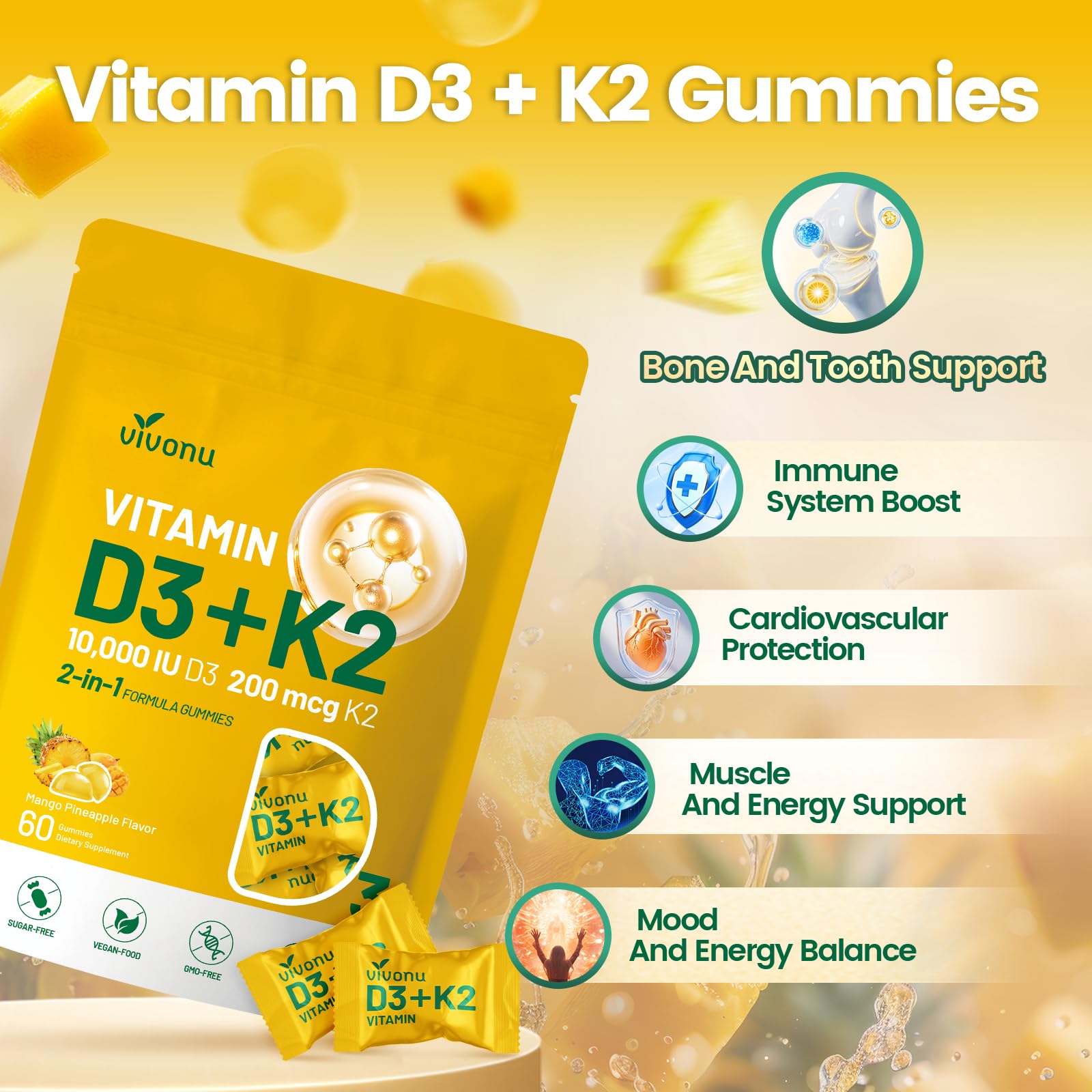 Packaging shot for Vitamin D3 K2 Gummies