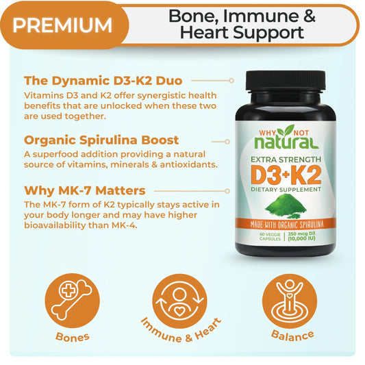 Close-up of D3 K2 MK-7 veggie capsules