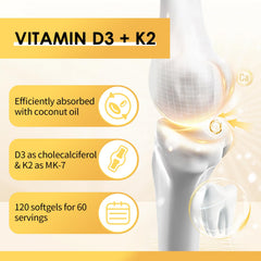 Product label showing 5000 IU Vitamin D3 per softgel