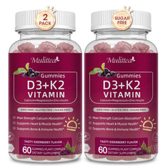 Front view of vitamin D3 and K2 vegan gummies bottle