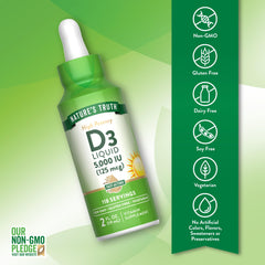 Front label of Nature's Truth Vitamin D3 Liquid
