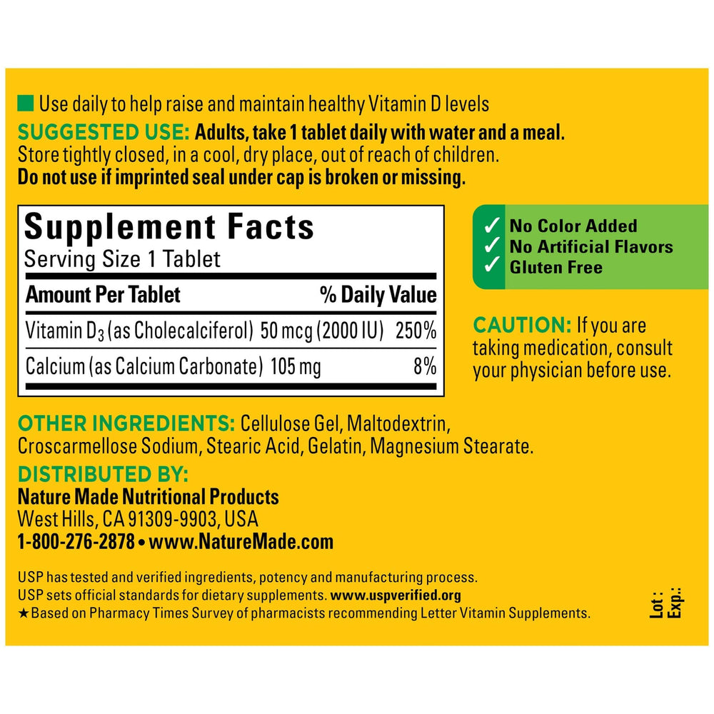 Close-up of Vitamin D3 tablets