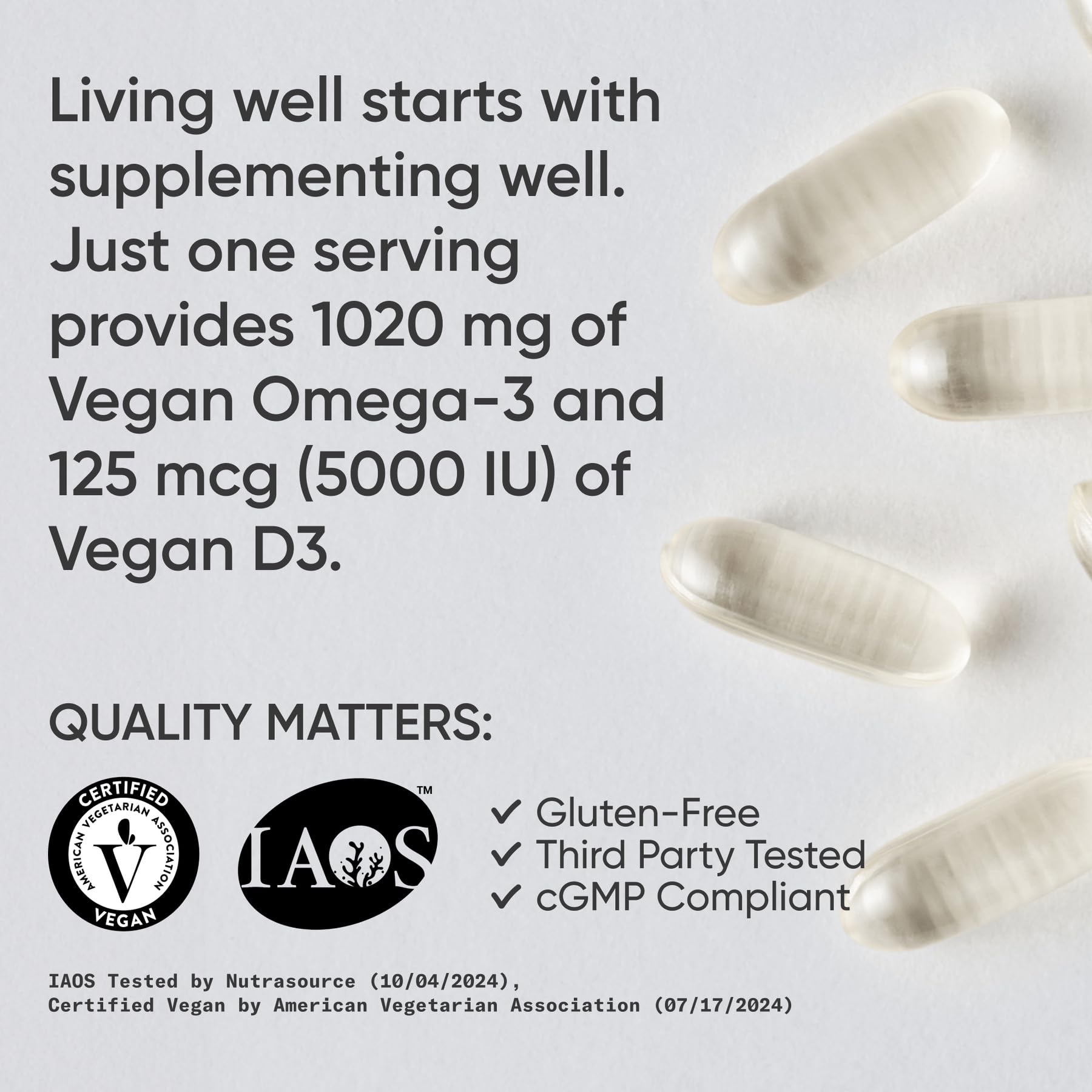 Vitamin D3 vegan softgels 5000 IU