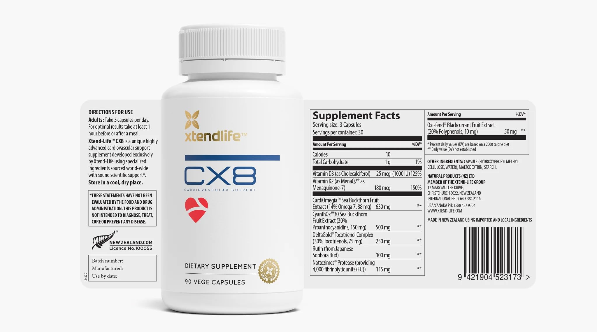Vitamin D3 and Vitamin K2 MK-7 in Xtendlife CX8