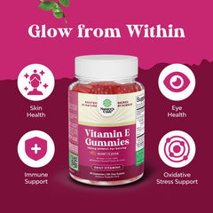 Front and back packaging of Natures Craft Vitamin E Gummies