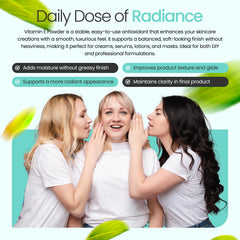 Vitamin E powder with ingredients label