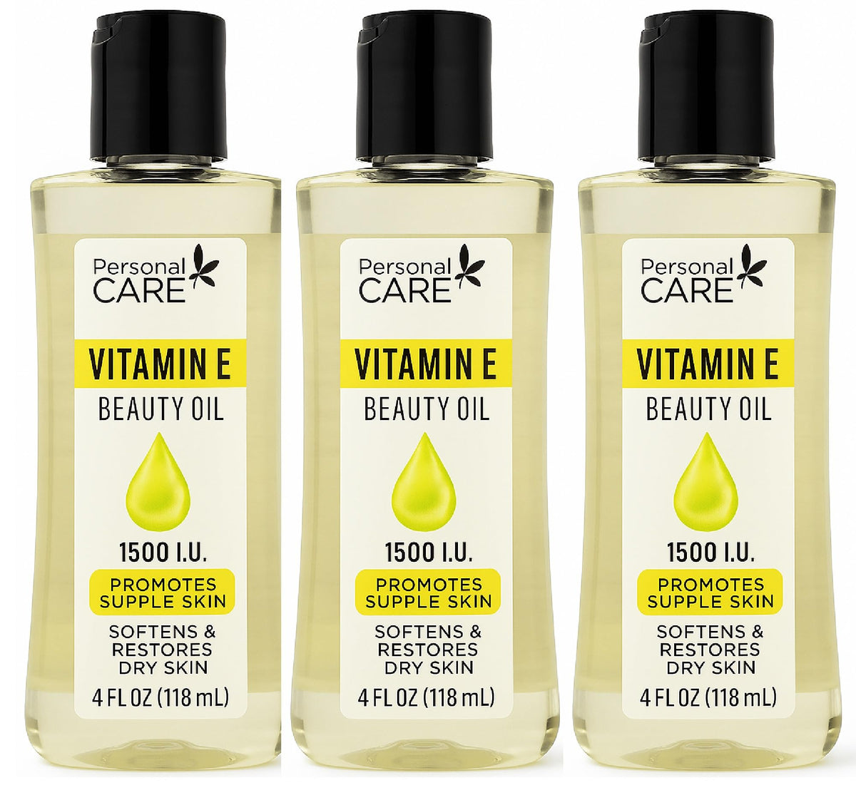 Vitamin E Skin Oil 1500 IU bottle shows deep penetration for soft, hydrated skin.