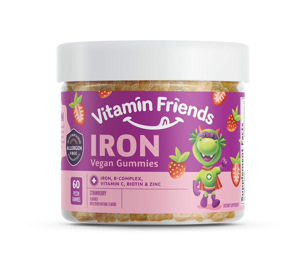 Vitamin Friends vegan iron gummies for kids in strawberry flavor