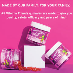 Child taking a Vitamin Friends iron gummy