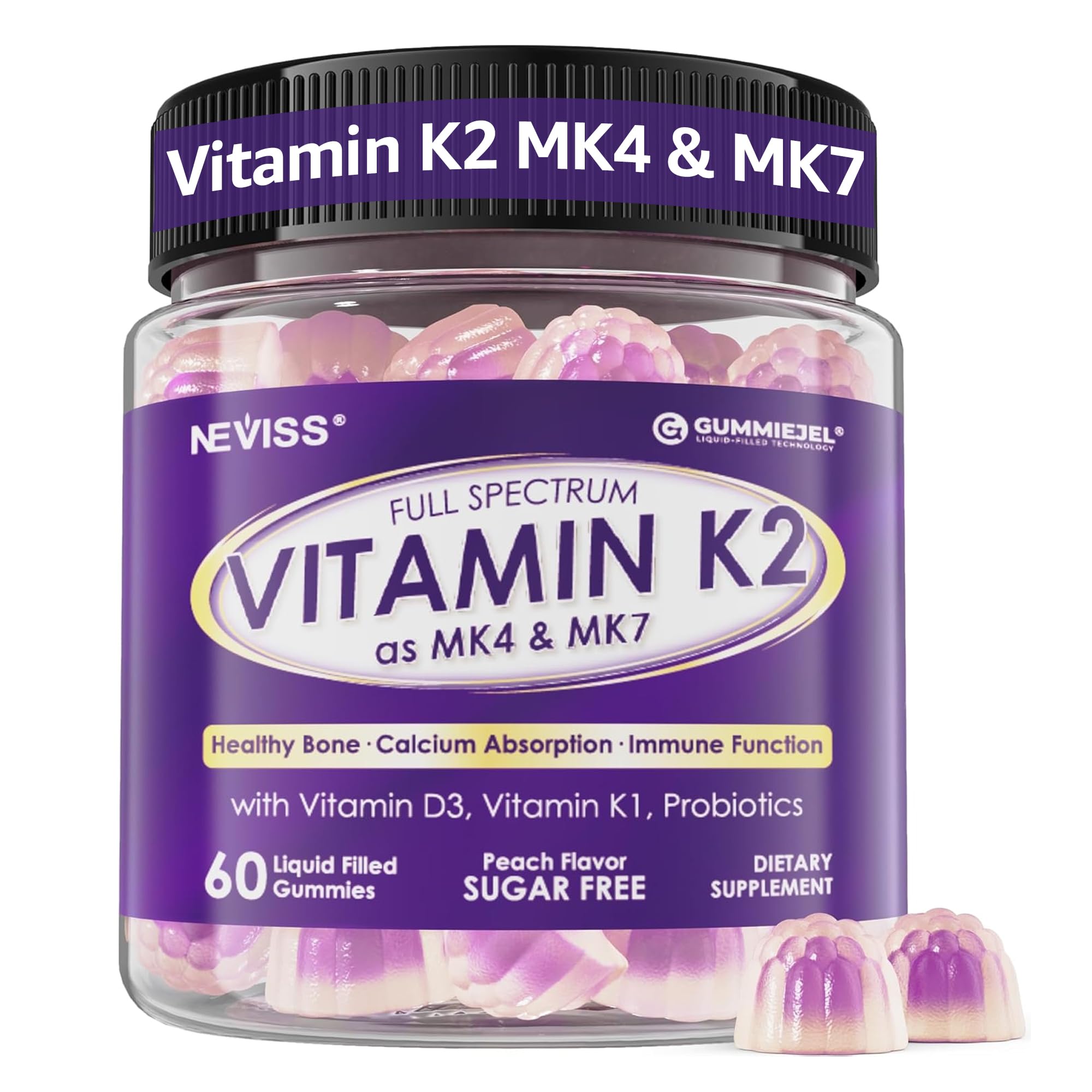 Bottle of Vitamin K Complex Gummies with D3