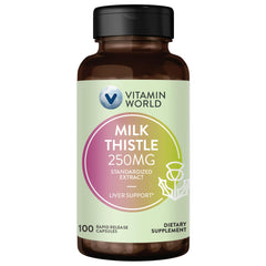 Vitamin World Milk Thistle bottle and capsules
