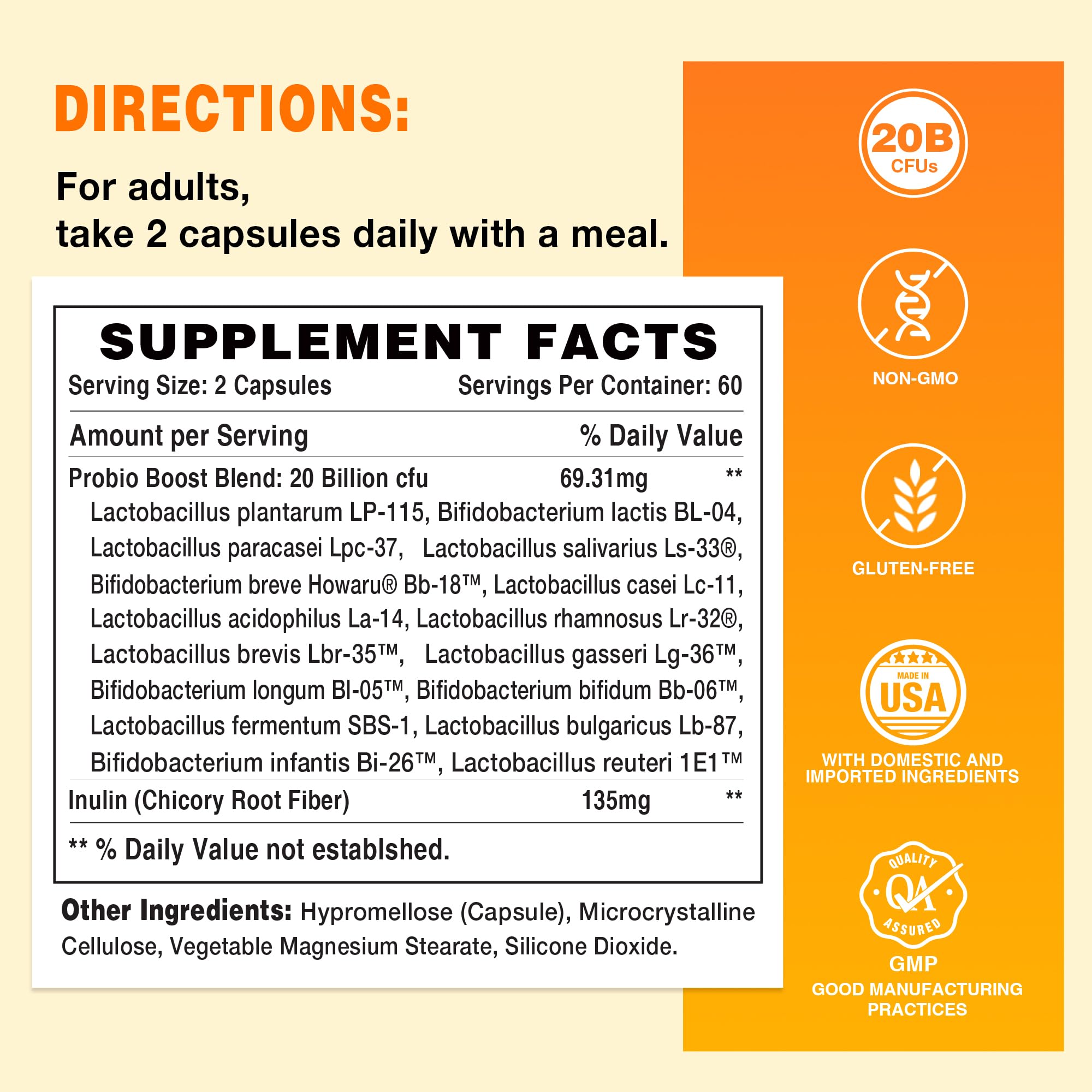Close-up of probiotic capsules