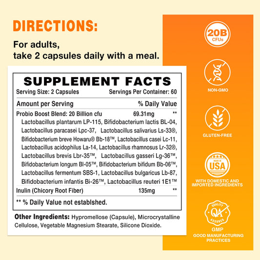 Close-up of probiotic capsules