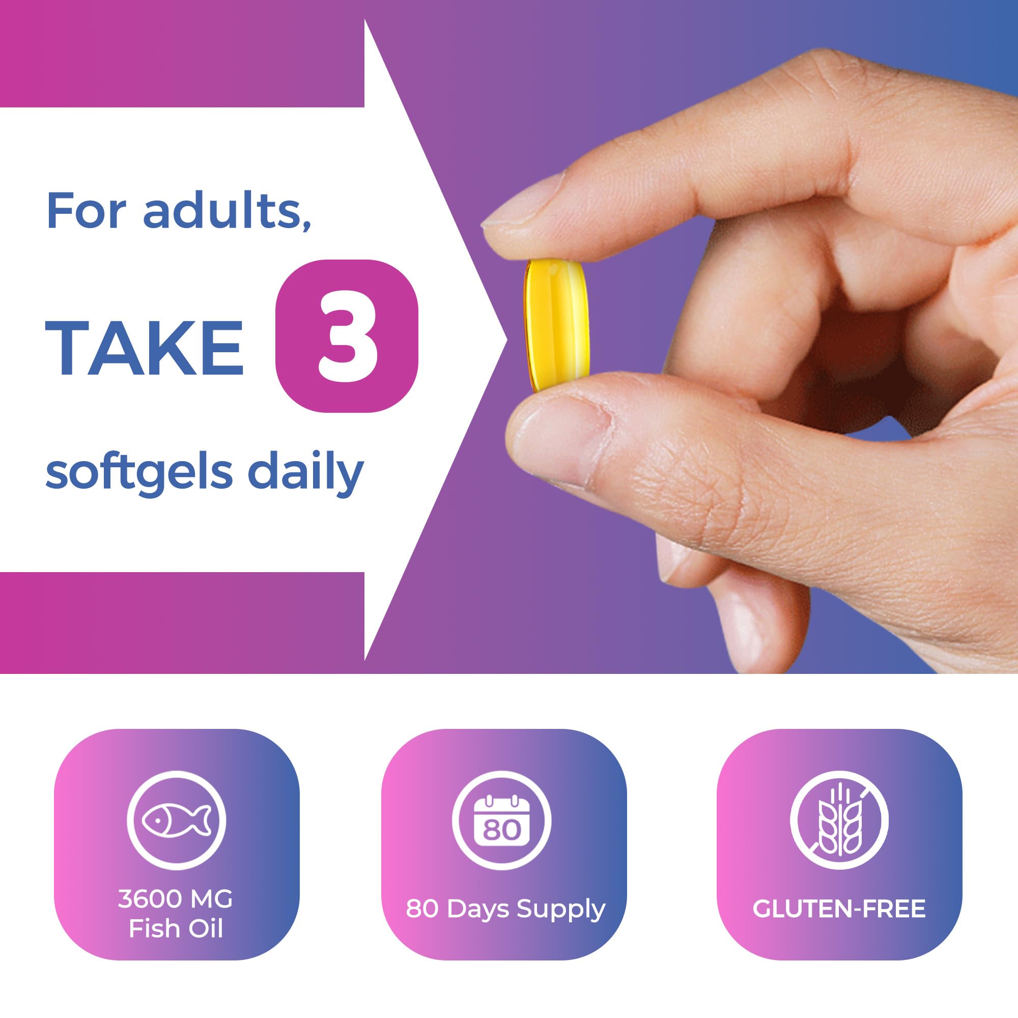 Softgels spilling from bottle against white background