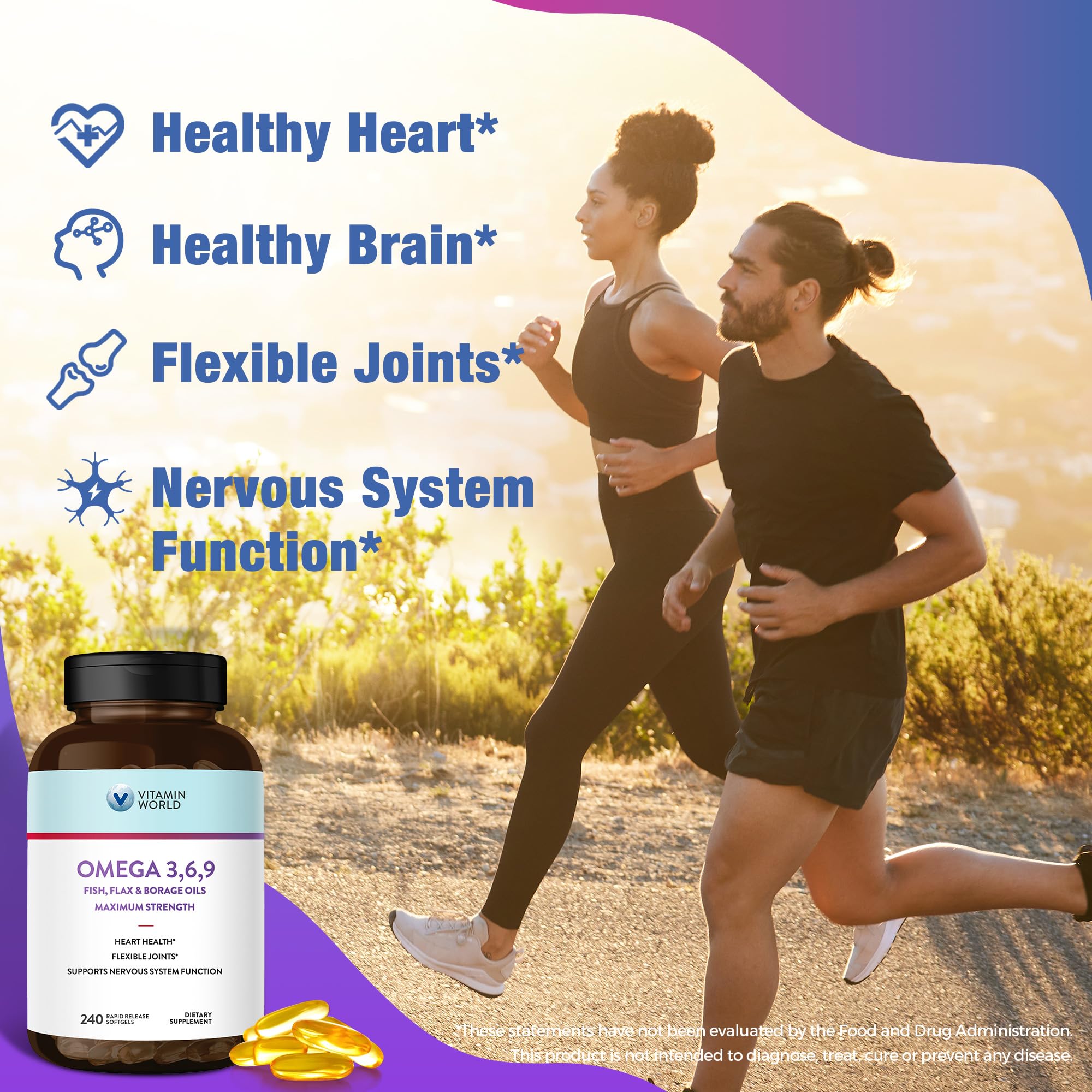 Supplement facts panel for Omega 3-6-9