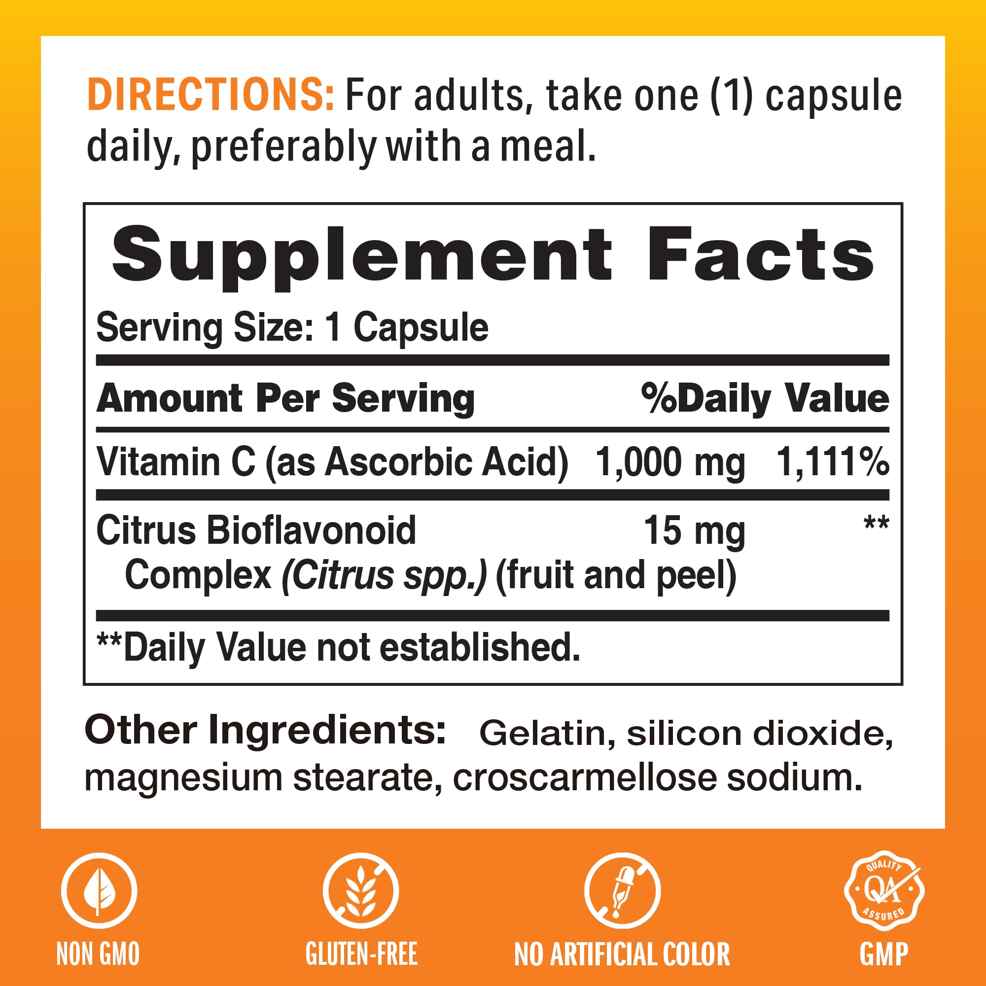 Close-up of Vitamin C 1000 mg with Citrus Bioflavonoids