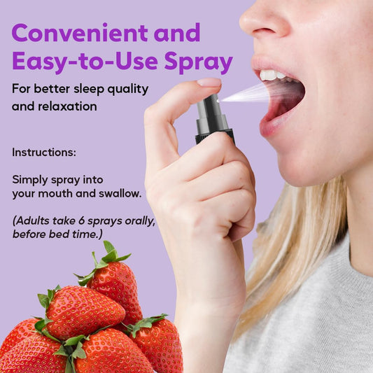 Close-up of dosage information on Vitaminally Sleep Spray label