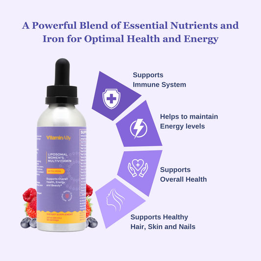 Liquid drops form with Berry flavor for easy daily nourishment
