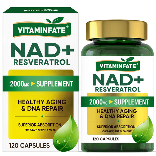 VITAMINFATE NAD+ supplement bottle with 120 capsules