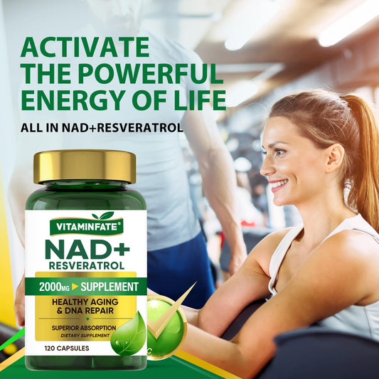 Close-up of VITAMINFATE NAD+ bottle label
