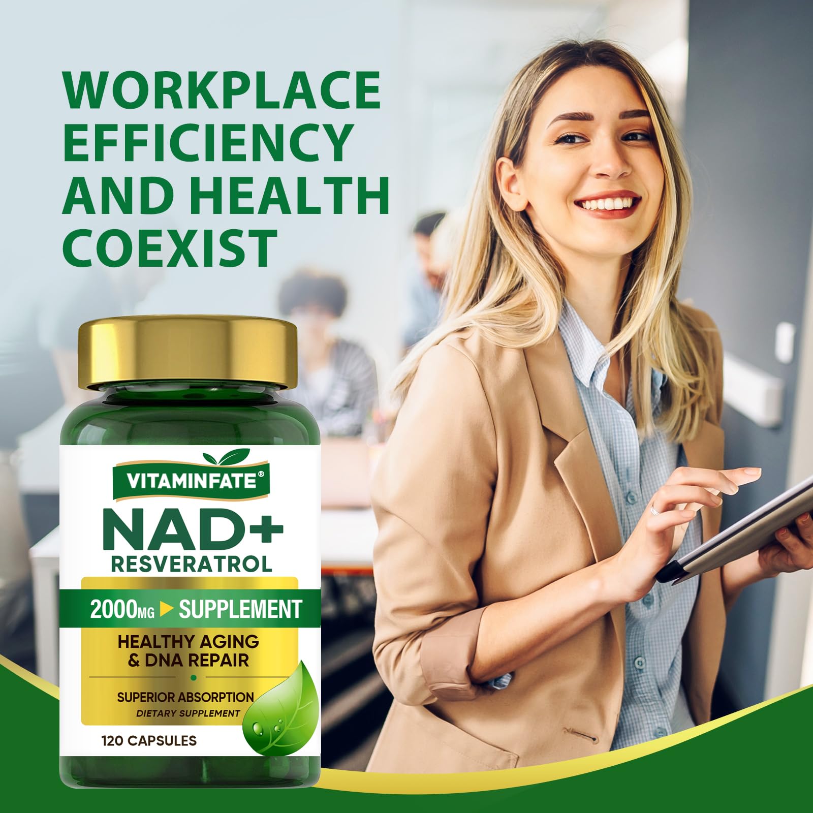 VITAMINFATE NAD+ bottle with capsules