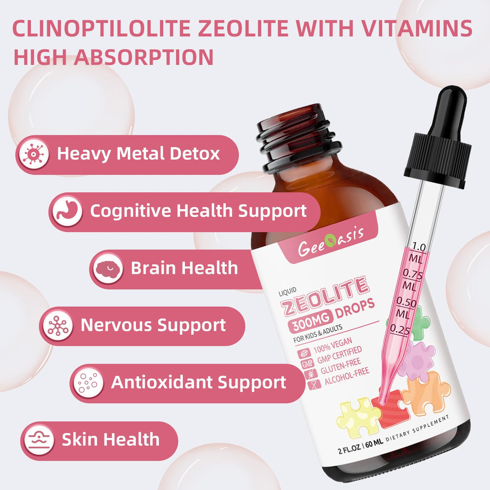 Vitamins B12, D3, C and zinc blend in zeolite drops