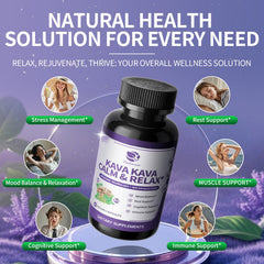 Kava capsules with vitamins B6 and B12 and folate