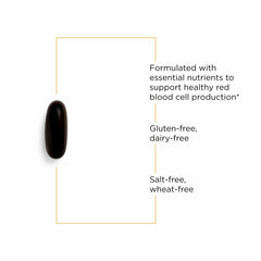 Graphic showing vitamins C, B12, and folate included in the formula