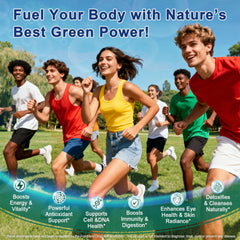 Vitamins and minerals from spirulina-chlorella gummies