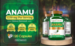 Nutrition and ingredients panel for Anamu 1250mg Vitamisan