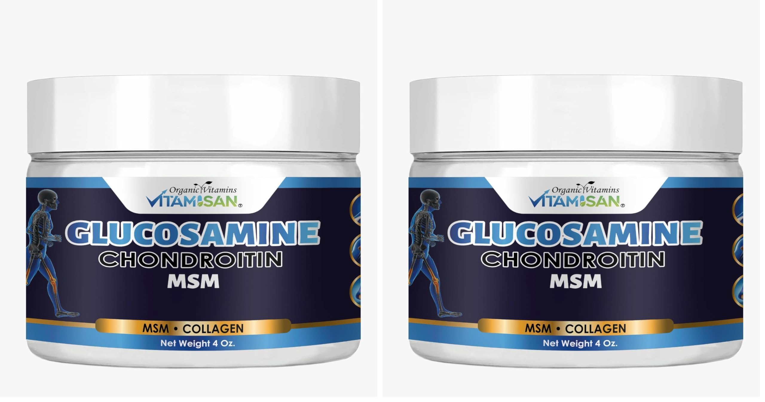 VITAMISAN Premium Organic Glucosamine & Chondroitin Cream with MSM, Arnica & Collagen (Pack of 2) – image 1