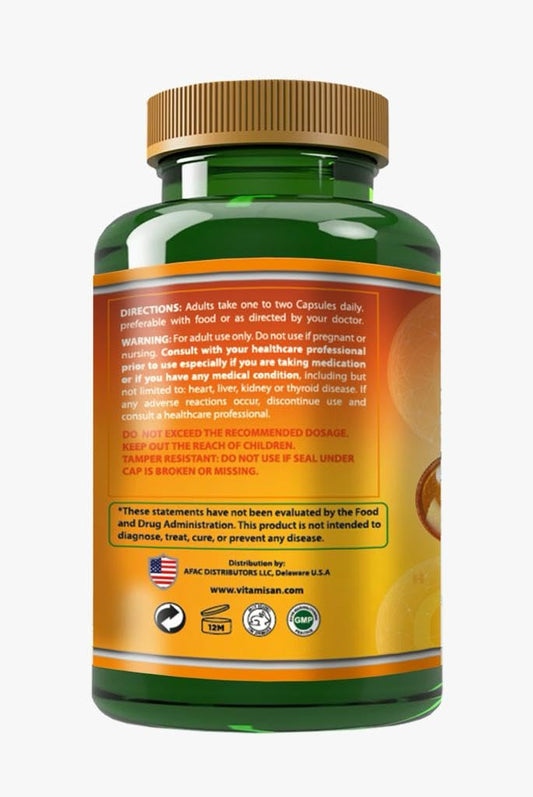 Close-up of liposomal Vitamin C capsules
