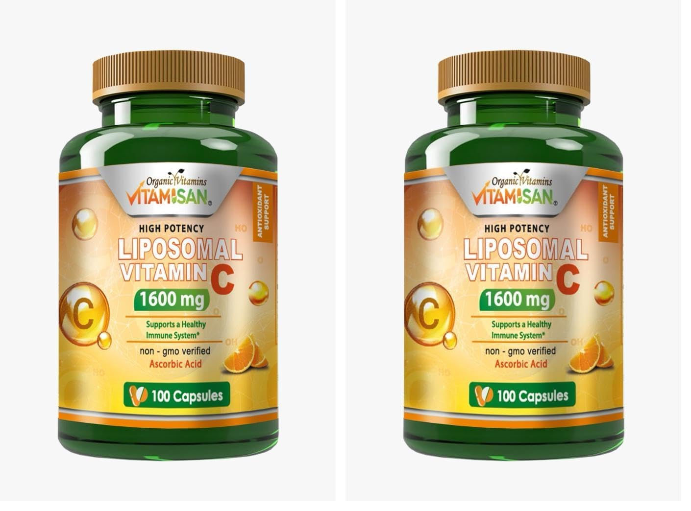 VITAMISAN Liposomal Vitamin C bottle with 100 capsules, pack of 2