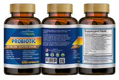 Acidophilus probiotic with organic prebiotic illustration