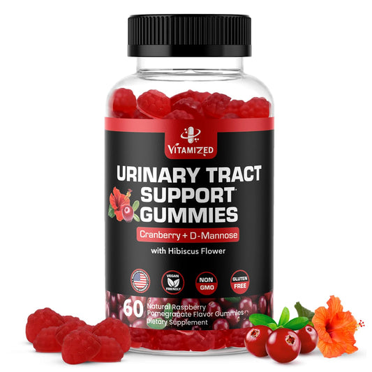 Hero image of VITAMIZED Cranberry Gummies with 1500mg cranberry extract and D-Mannose, 60-count bottle