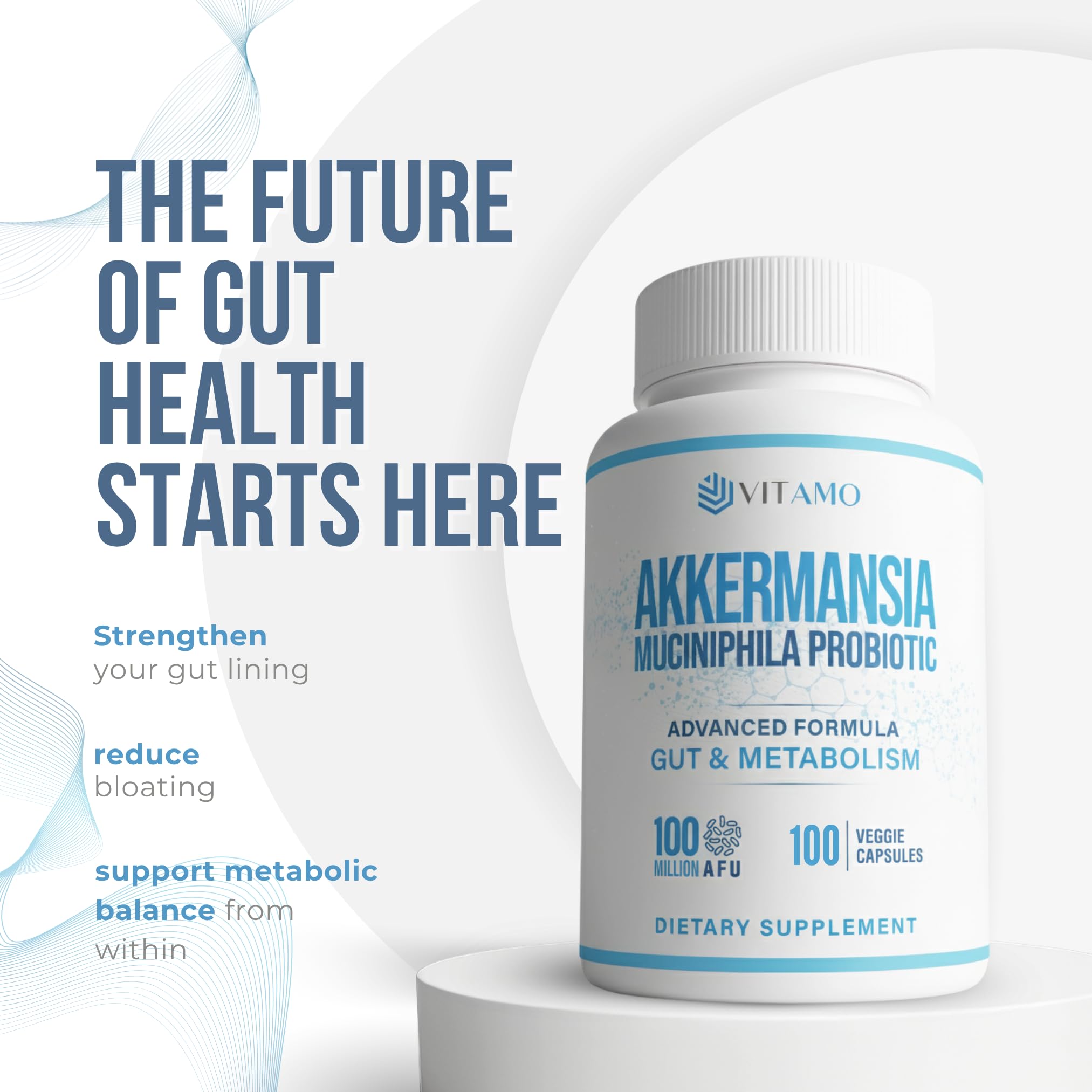 Close-up illustration of Akkermansia muciniphila bacteria for gut health