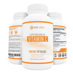 Vitamo Liposomal Vitamin C 2000mg bottle highlighting immune support potential.