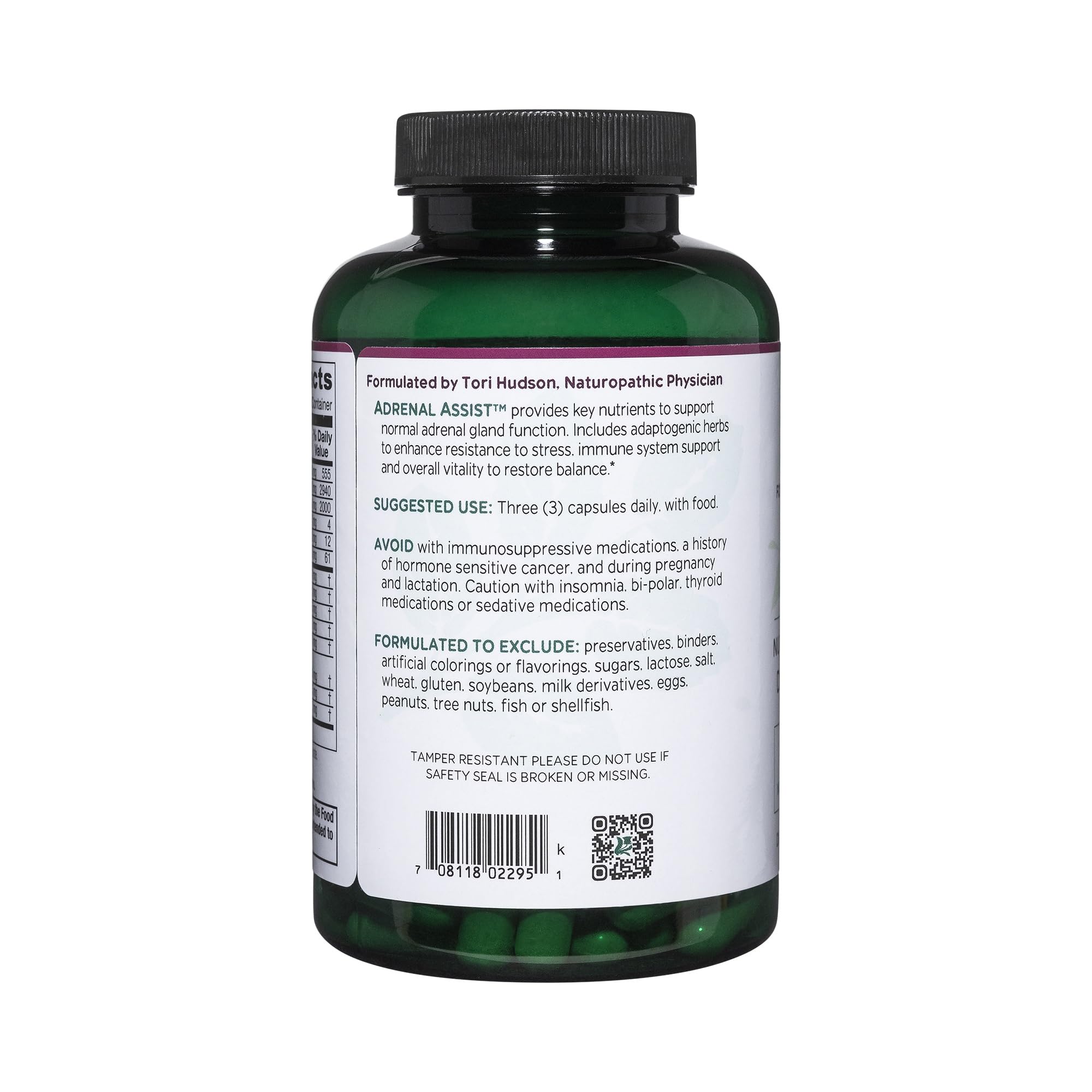Adaptogenic herbs in Adrenal Assist: Eleutherococcus, American ginseng, Rhodiola, Ashwagandha