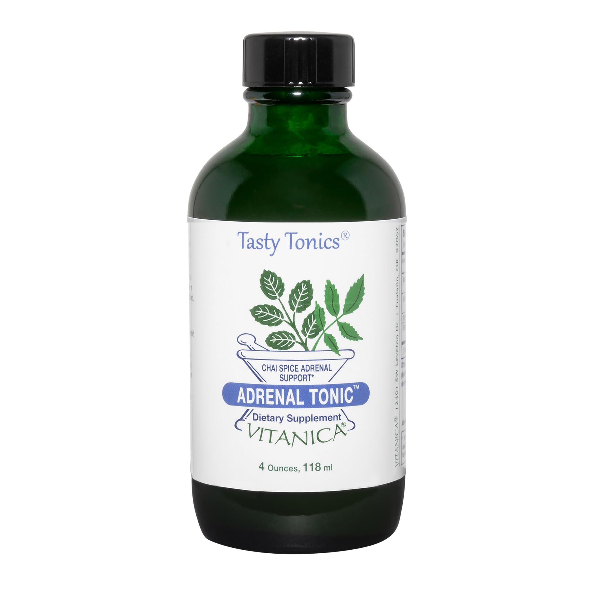 Vitanica Adrenal Tonic chai spice flavor bottle front view