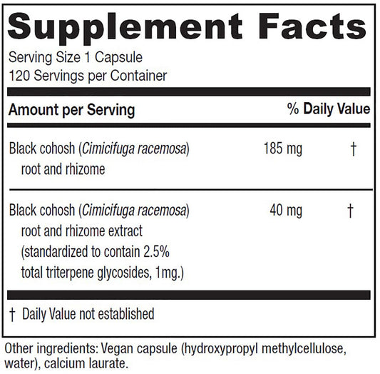 Capsules showing Black Cohosh extract