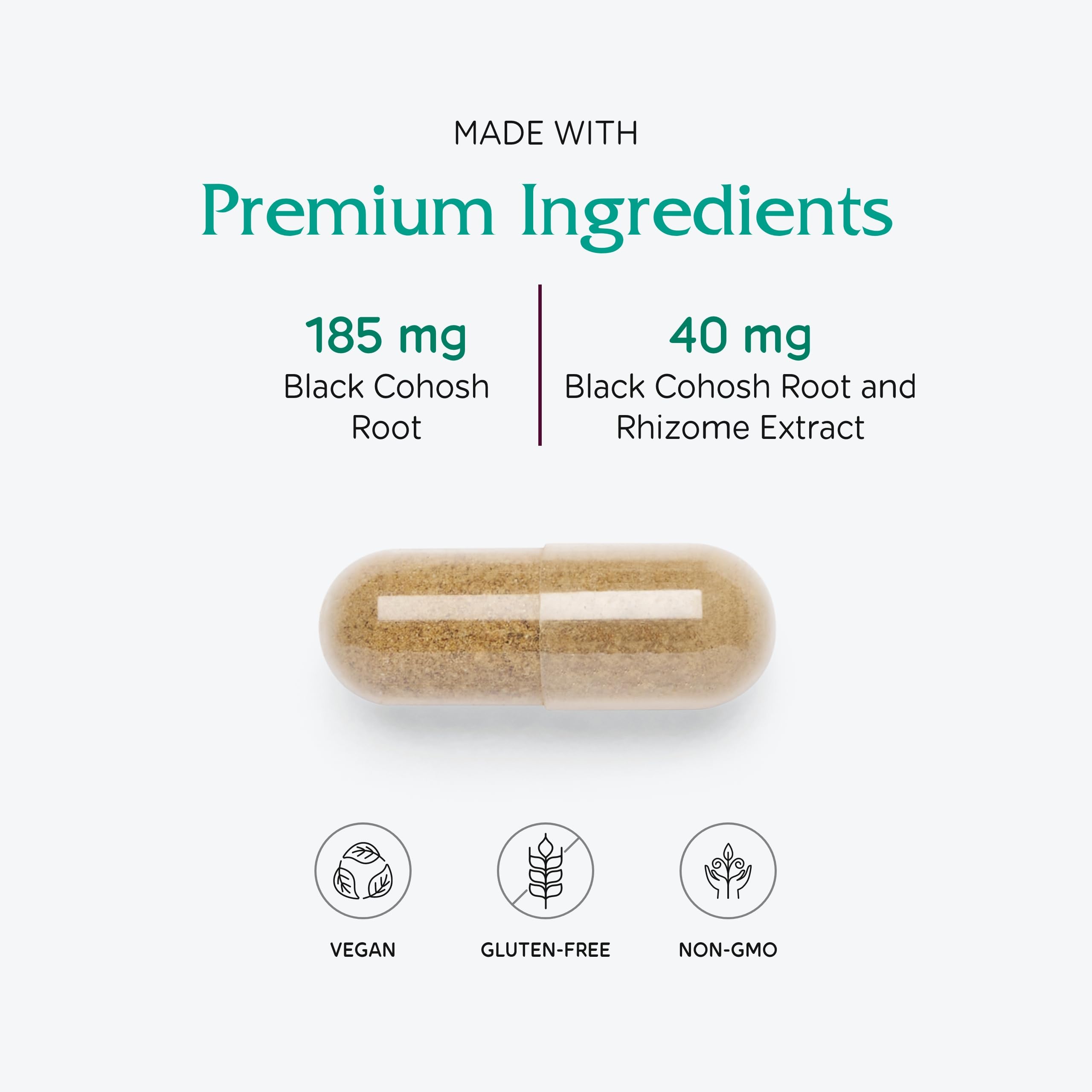 Supplement facts panel for Vitanica Black Cohosh