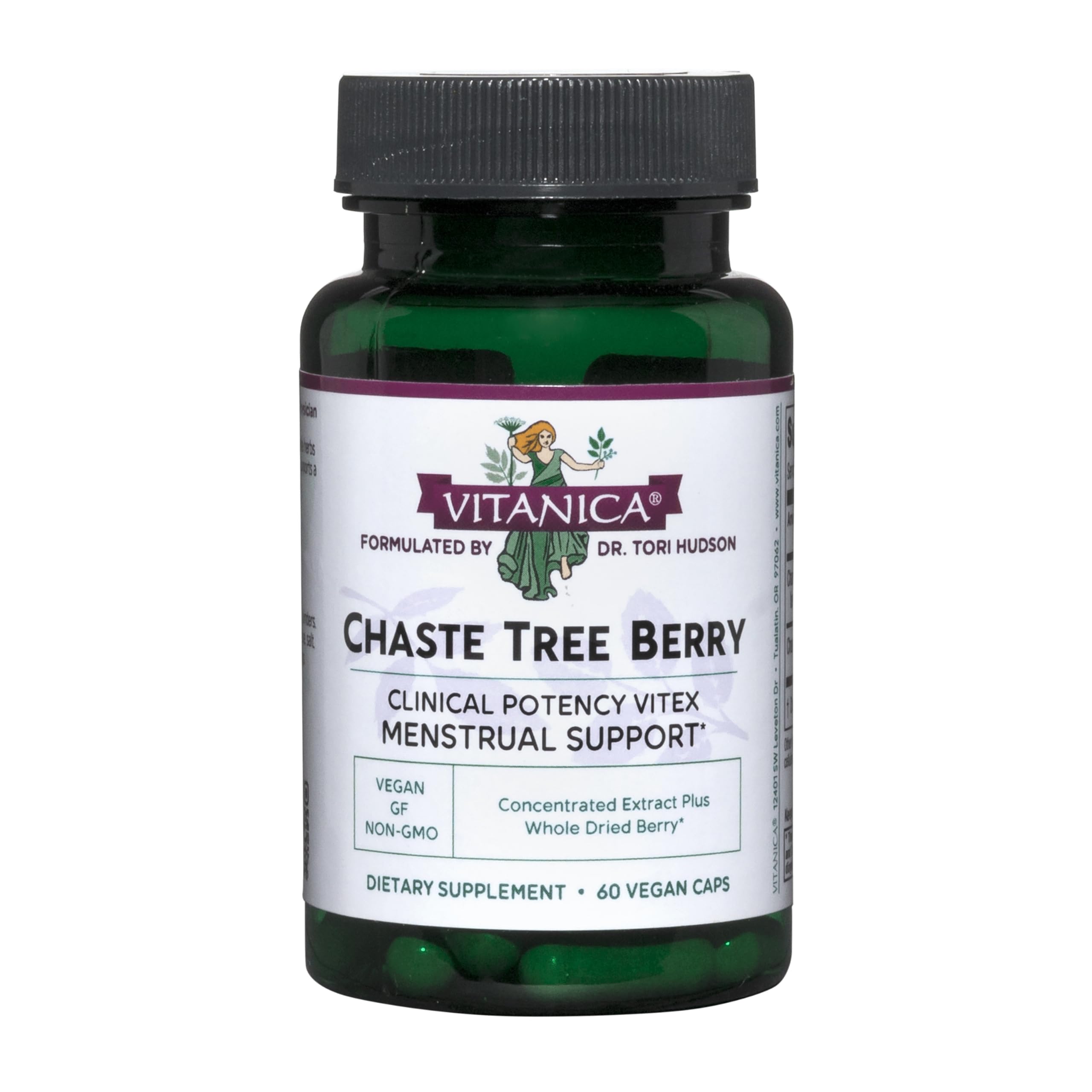 Bottle of Vitanica Chaste Tree Berry Extract with 60 capsules