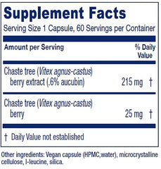 Chaste Tree Berry Vitex capsules close-up in bottle