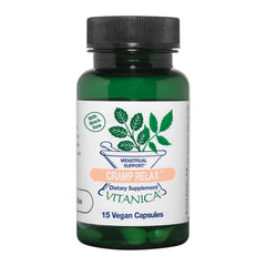 Vitanica Cramp Relax bottle with 15 vegan capsules
