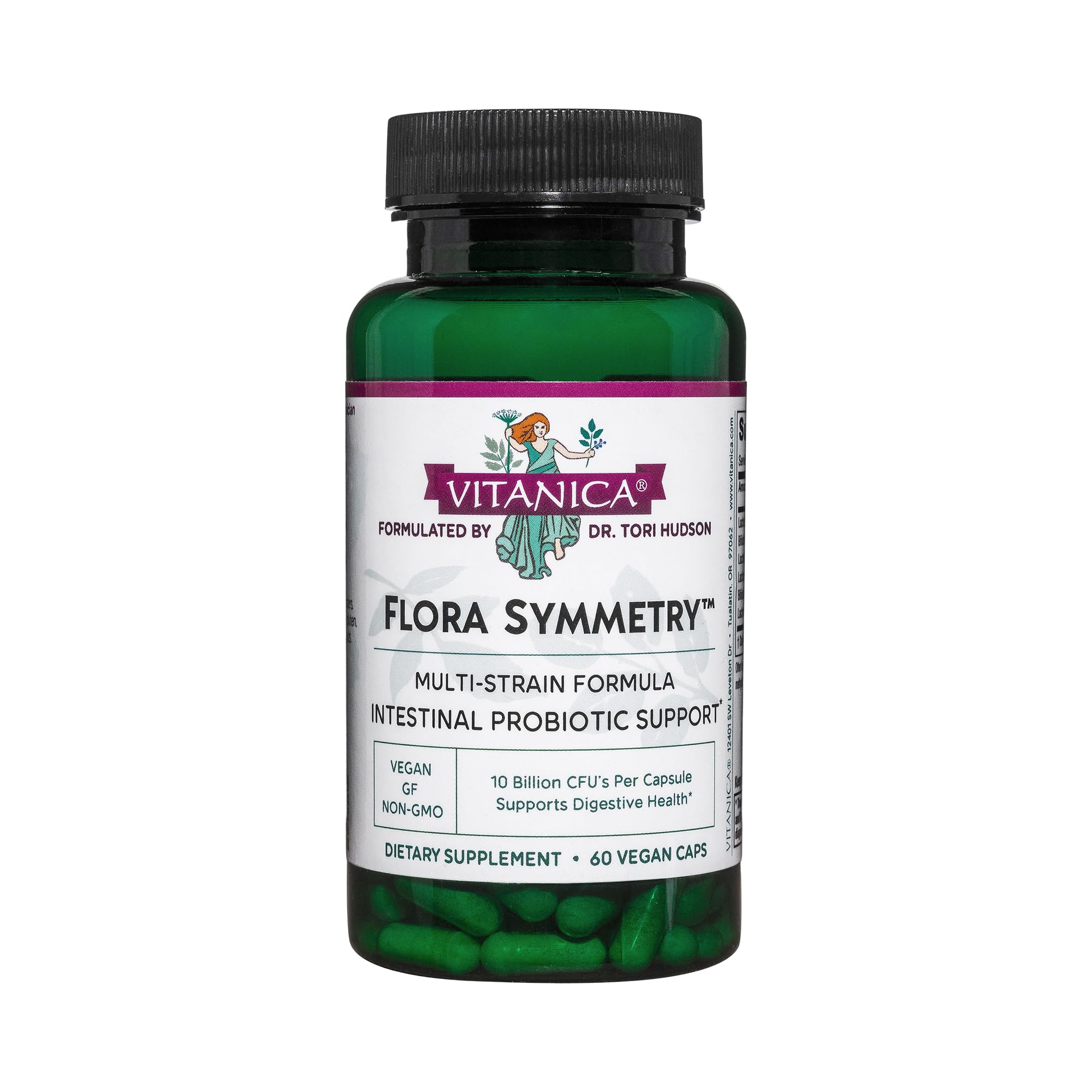 Vitanica Flora Symmetry probiotic bottle - front
