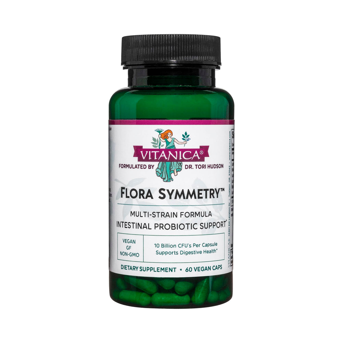 Vitanica Flora Symmetry probiotic bottle - front