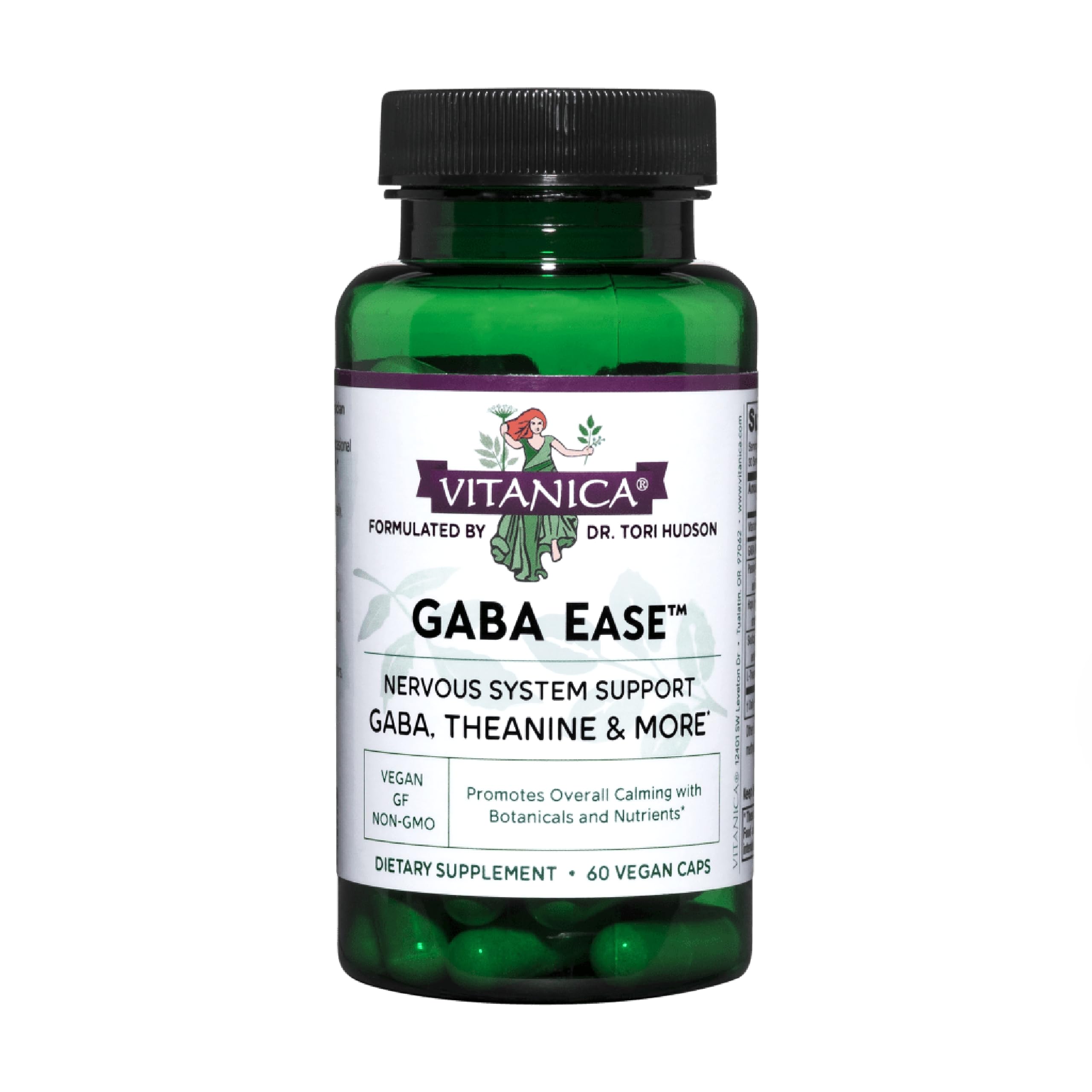 Front view of Vitanica GABA Ease bottle with label